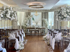 White Rose Babys Breath Deluxe Flower Arch - 4562