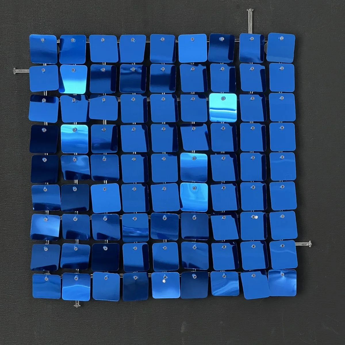 Dark Blue Classic Square Mirror Shimmer Wall - 4017