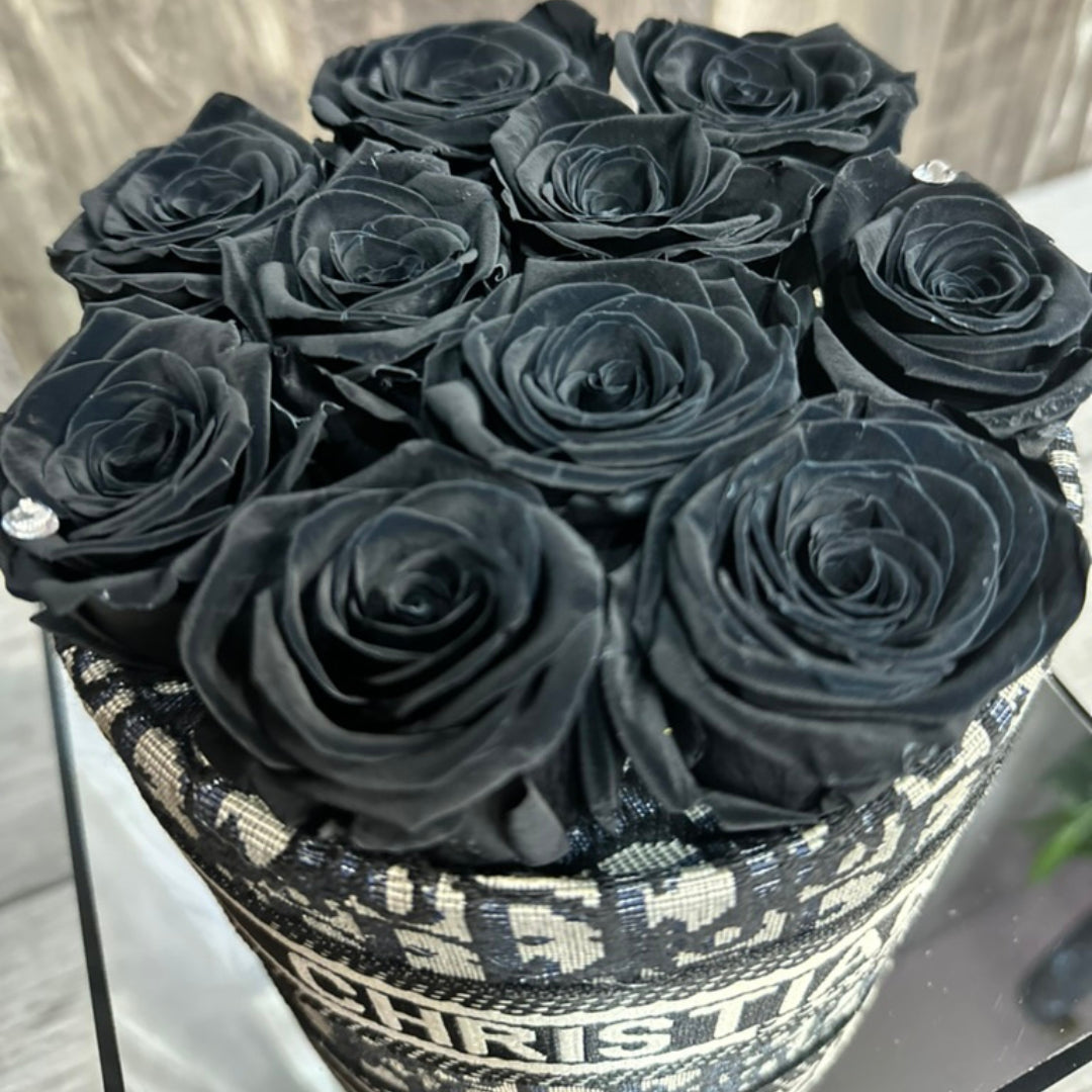 Custom Luxury Rose Gift Box - Black/Black