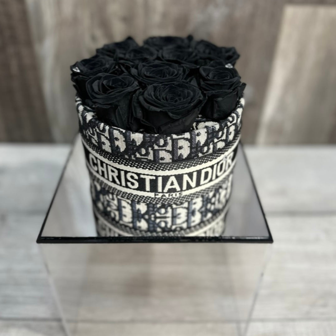 Custom Luxury Rose Gift Box - Black/Black