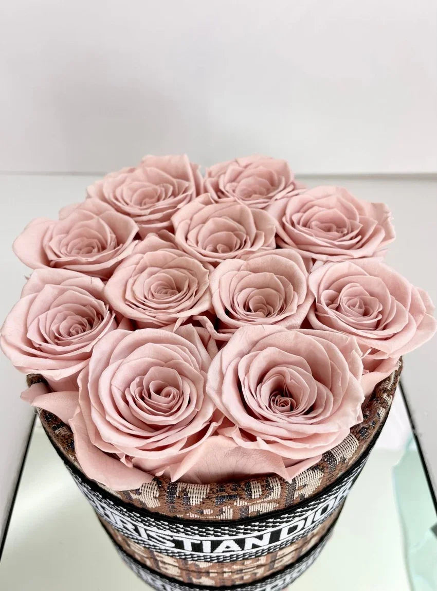 Custom Luxury Rose Gift Box - Light Pink/Brown