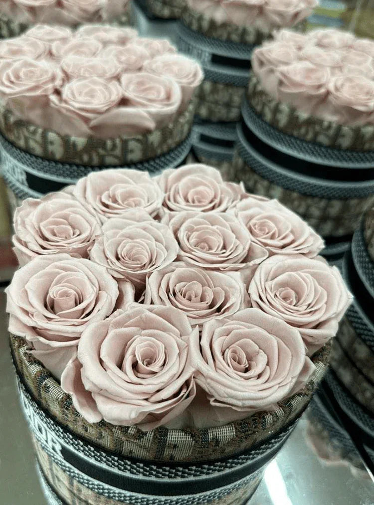 Custom Luxury Rose Gift Box - Light Pink/Brown