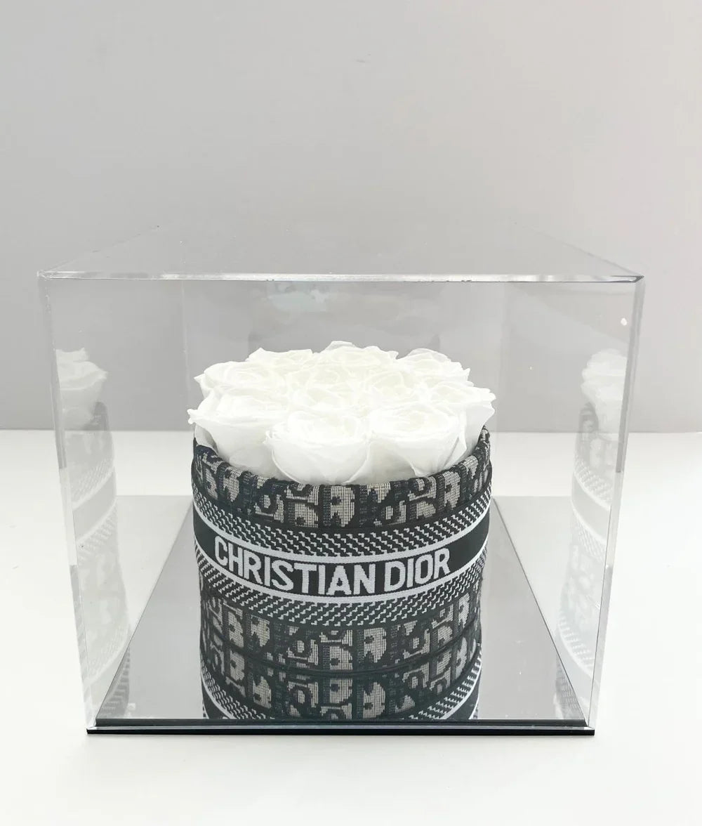 Custom Luxury Rose Gift Box - White/Black