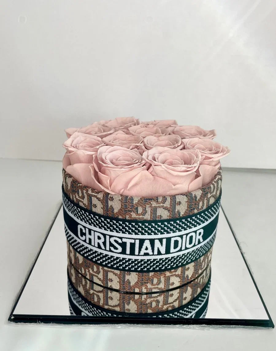 Custom Luxury Rose Gift Box - Light Pink/Brown