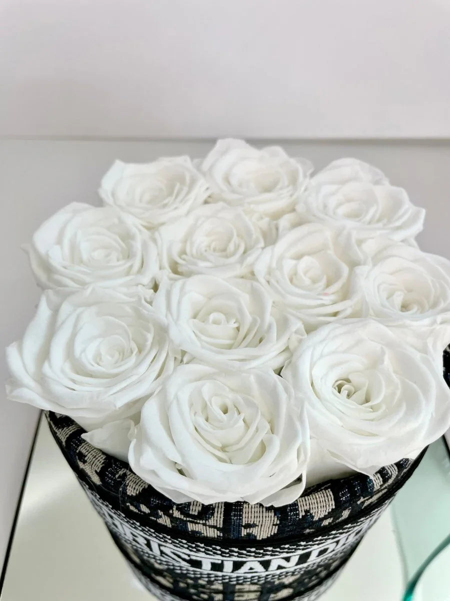 Custom Luxury Rose Gift Box - White/Black