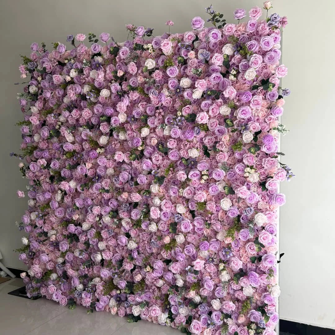 Light Purple Wild Rose Premium Flower Wall - 133