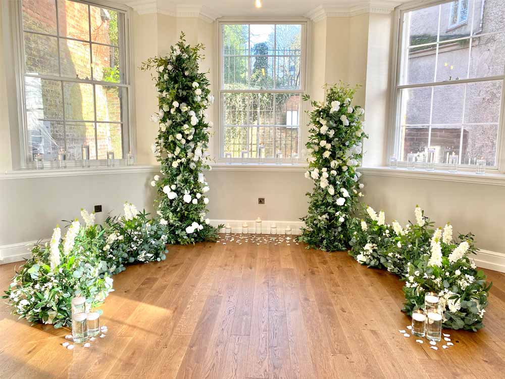 Greeenery with White Florals Premium Flower Arch Set - 4595