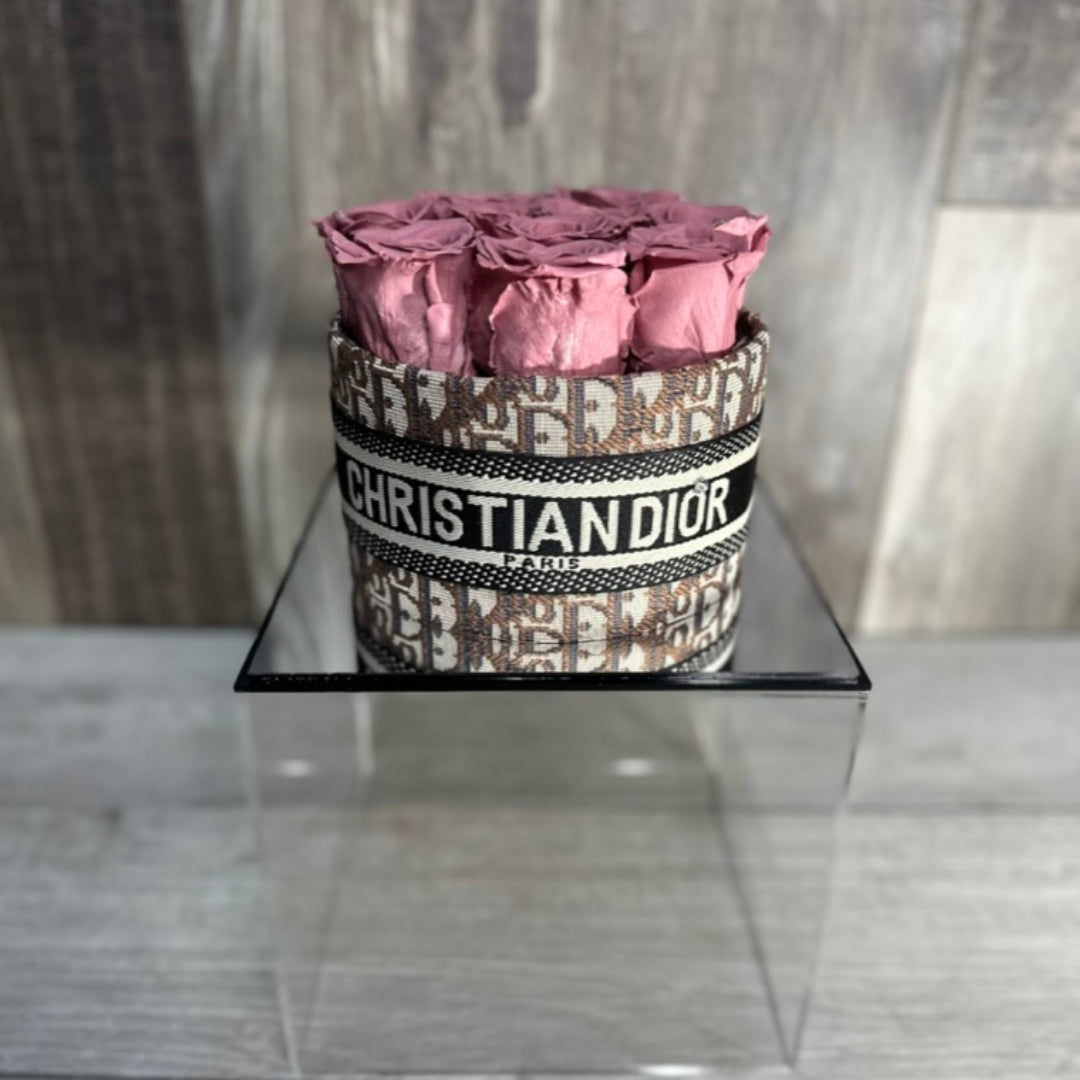 Custom Luxury Rose Gift Box - Pink/Brown