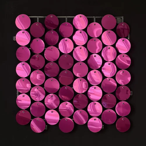 Magenta Classic Circle Mirror Shimmer Wall - 4038