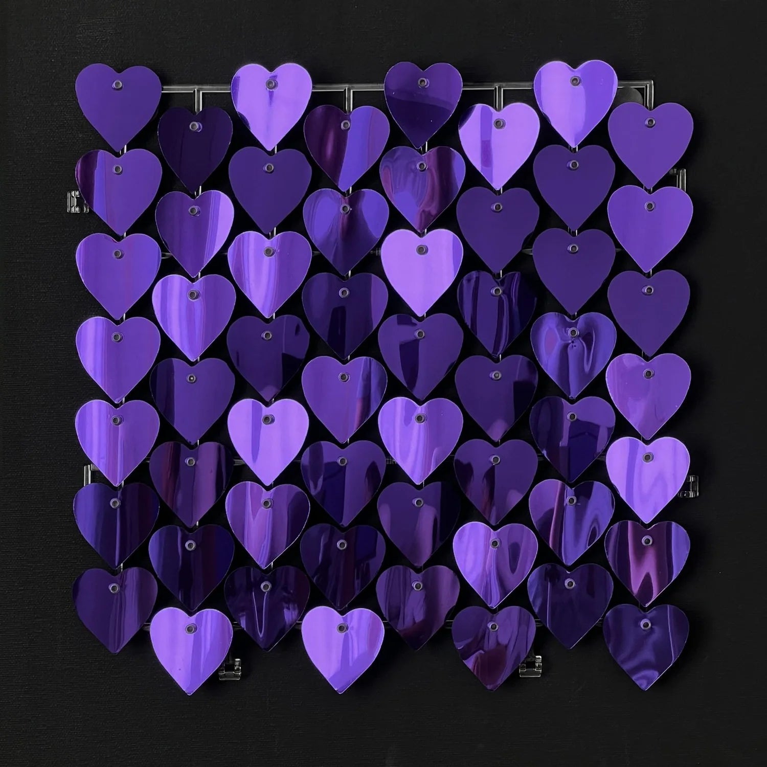 Purple Classic Heart Mirror Shimmer Wall - 4047