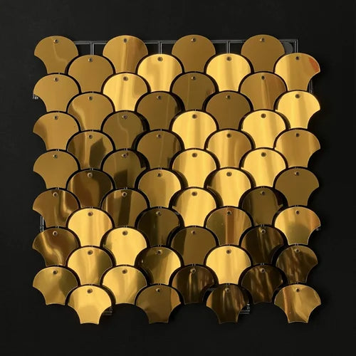 Gold Classic Shell Mirror Shimmer Wall - 4008
