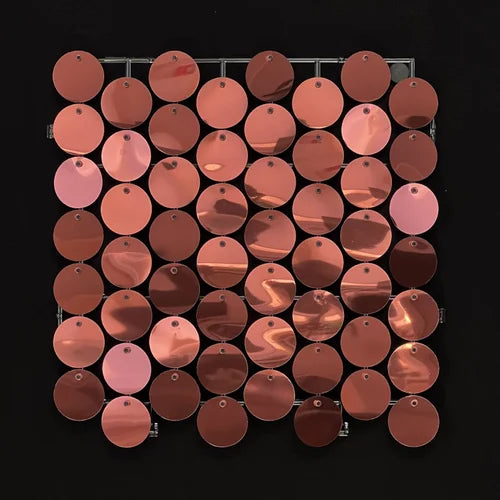 Pink Gold Classic Circle Mirror Shimmer Wall - 4026