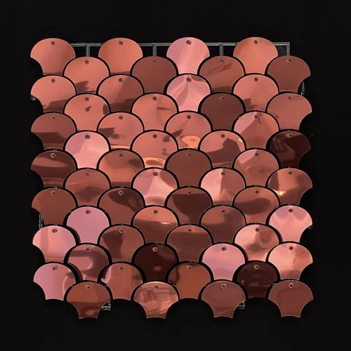 Pink Gold Classic Shell Mirror Shimmer Wall - 4028