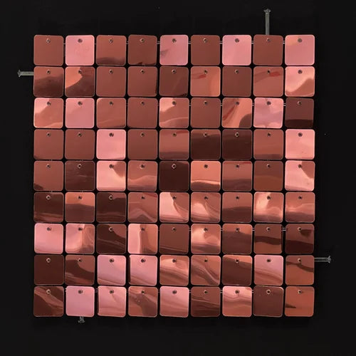 Pink Gold Classic Square Mirror Shimmer Wall - 4025