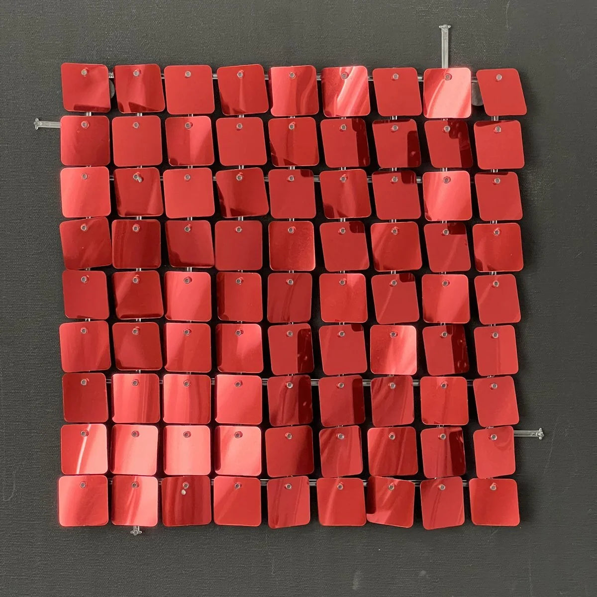 Red Classic Square Mirror Shimmer Wall - 4029
