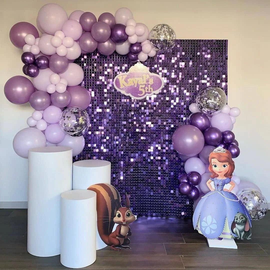 Purple Classic Square Mirror Shimmer Wall - 4045