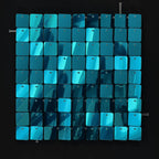Light Blue Classic Square Mirror Shimmer Wall - 4013