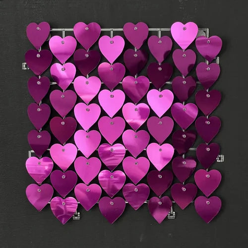 Violet Classic Heart Mirror Shimmer Wall - 4043