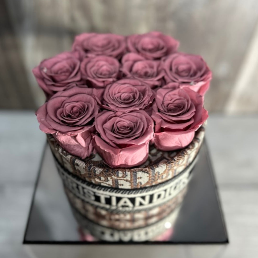 Custom Luxury Rose Gift Box - Pink/Brown